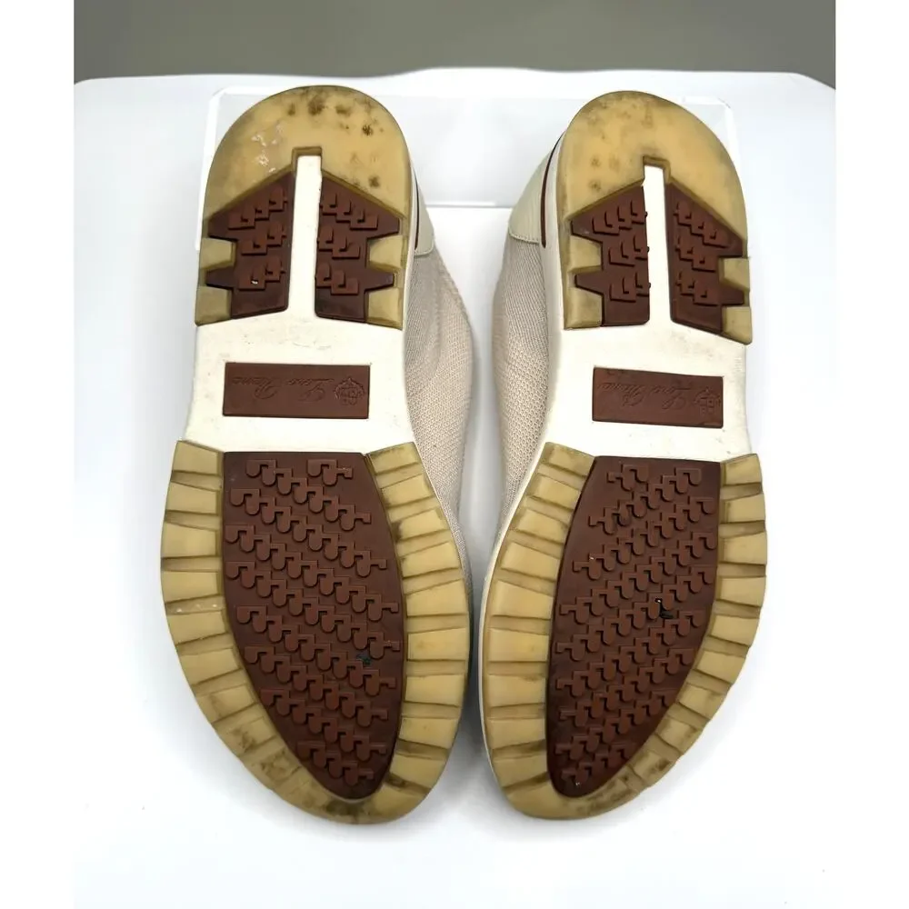 Loro Piana 360 LP Flexy Walk Size 42 Cream Fabric and Leather Lace Up Sneakers